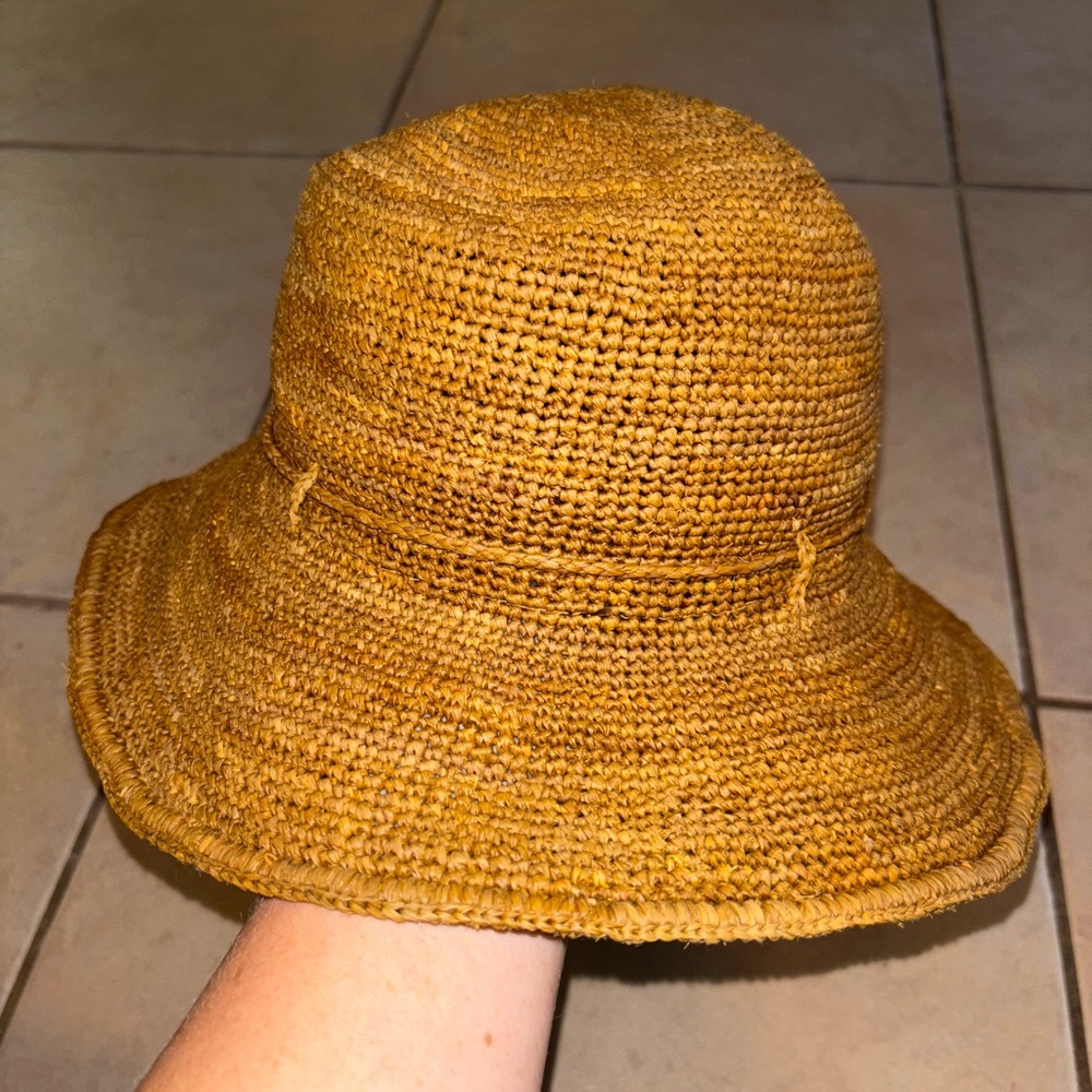 Madagascar made Raffia Woven Hat Gardening Sun Handmade - Picture 3 of 7